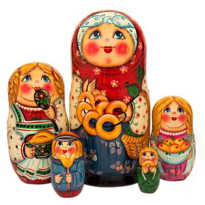 Фото - Матрешка художественная Бараночки 5 кукольная 17 см