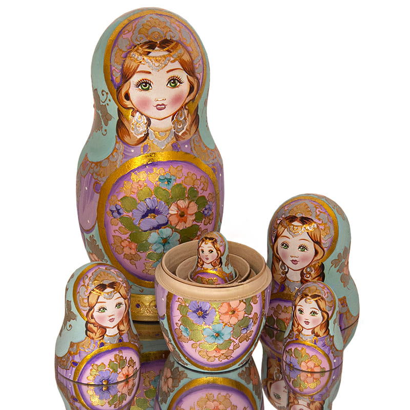 Фото - Матрешка деревянная авторская Весенние цветы 18 см