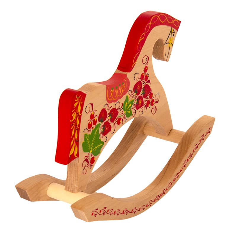 Фото - Деревянная расписная Лошадка качалка Россияночка 21 х 16 см