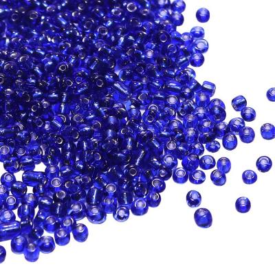 Фото - Бисер №108 блестящий васильковый с серебряным отверстием 100 грамм