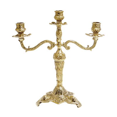 Фото - Канделябр трехрожковый Бутоны золото 32 х 30 см