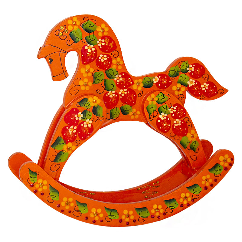 Фото - Деревянная лошадка качалка расписная Лучик 21 х 20 см