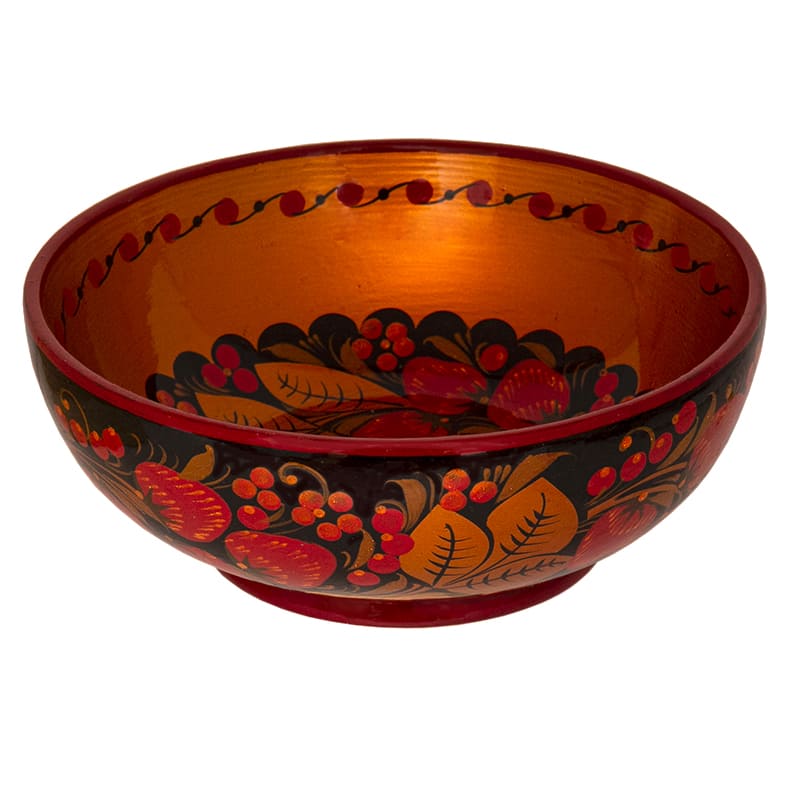 Фото - Салатник хохломской деревянный "Лисичка" 18,5 х 7 см