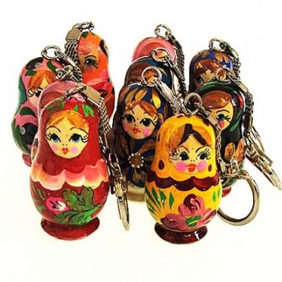 Фото - Матрешка расписная брелок набор 10 штук 4 см Фото - Матрешка расписная брелок набор 10 штук 4 см