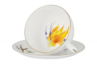 Чайная пара из костяного фарфора Strelitzia 250 мл Чайная пара из костяного фарфора Strelitzia 250 мл