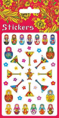 Фото - Набор наклеек Русский стиль матрешки балалайки 26 штук Фото - Набор наклеек Русский стиль матрешки балалайки 26 штук