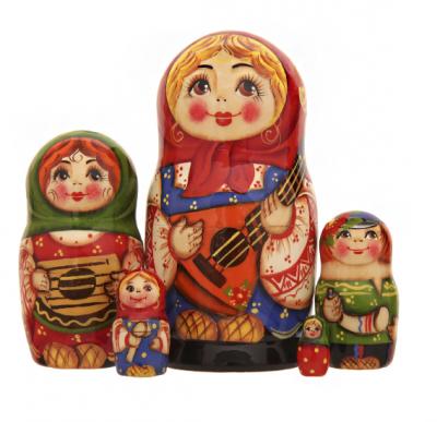 Фото - Авторская матрёшка Русская музыка 10,5 см 5 мест