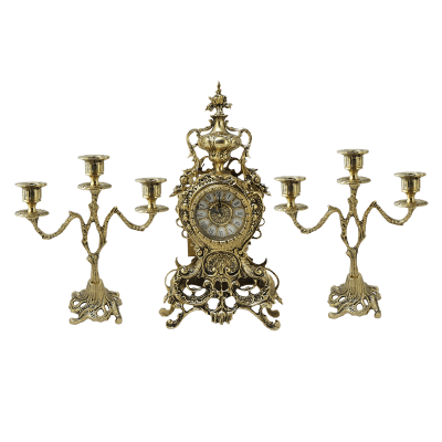 Фото - Набор из бронзы канделябры и часы Секуло