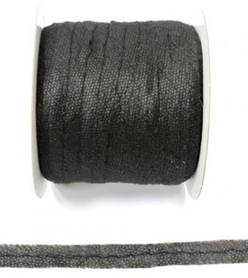 Фото - Полоска нитепрошивная по косой с лентой черный 12 мм 1 метр