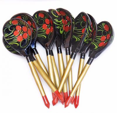 Фото - Расписные деревянные ложки 100 штук 19 см