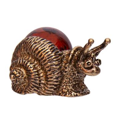 Фото - Фигурка с янтарем Улитка в ракушке 2,5 см