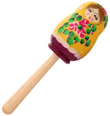 Фото - Деревянная погремушка для детей Матрешка 19 см