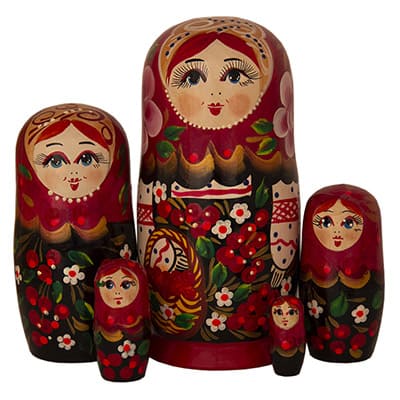 Дереввянная матрешка Корзиночка