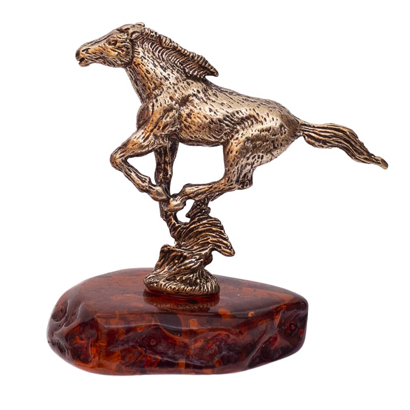 Фото - Фигурка на янтаре Бегущая лошадка 4 х 3 см