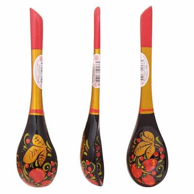 Фото - Ложка фабричная хохломская салатная 20 см