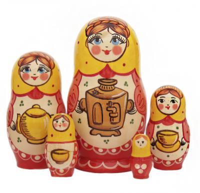 Фото - Матрешка с самоваром Русские традиции 5 мест17 см