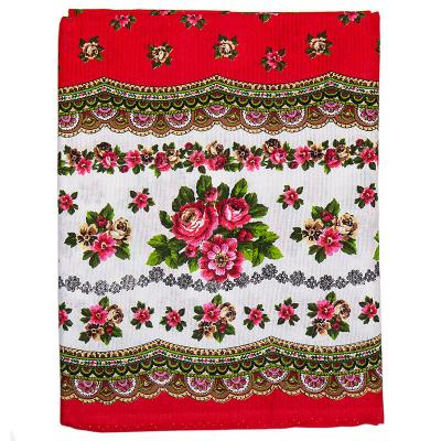 Фото - Скатерть льняная Посадская красный фон 150 х 180 см