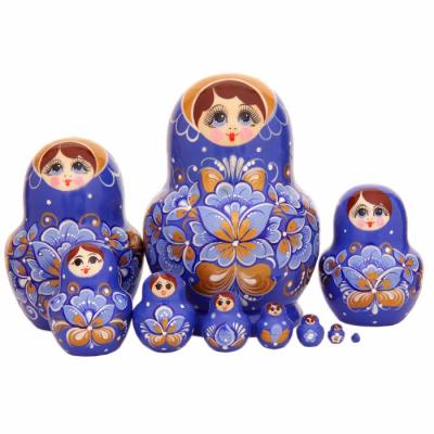 Фото - Матрешка авторская Гжелька 10 мест 15 см