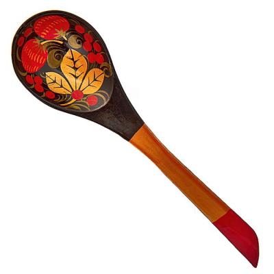 Фото - Ложка салатная деревянная Хохлома 20 см