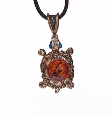 Фото - Подвеска с янтарем Черепашка