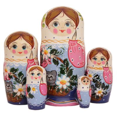 Фото - Матрешка детская Котята 5 мест 17 см Фото - Матрешка детская Котята 5 мест 17 см