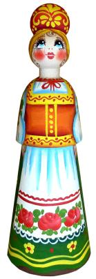 Фото - Деревянная кукла фигурка Русская краса  11,5 см