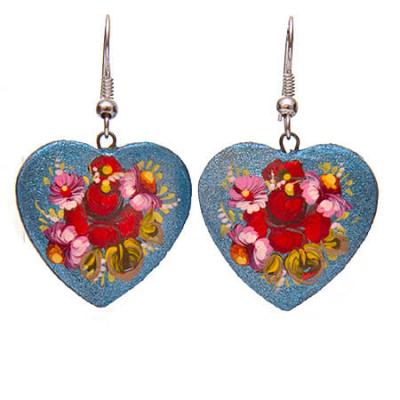 Фото - Серьги Жостово сердечки 2,5 х 2,5 см