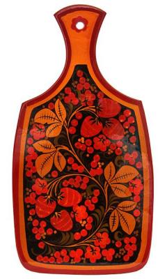 Фото - Доска Хохлома разделочная традиционная с ручкой 24 х 15 см Фото - Доска Хохлома разделочная традиционная с ручкой 24 х 15 см