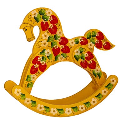 Деревянная лошадка расписная