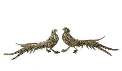 Фото - Статуэтки набор Фазаны золото 14 х 27 см