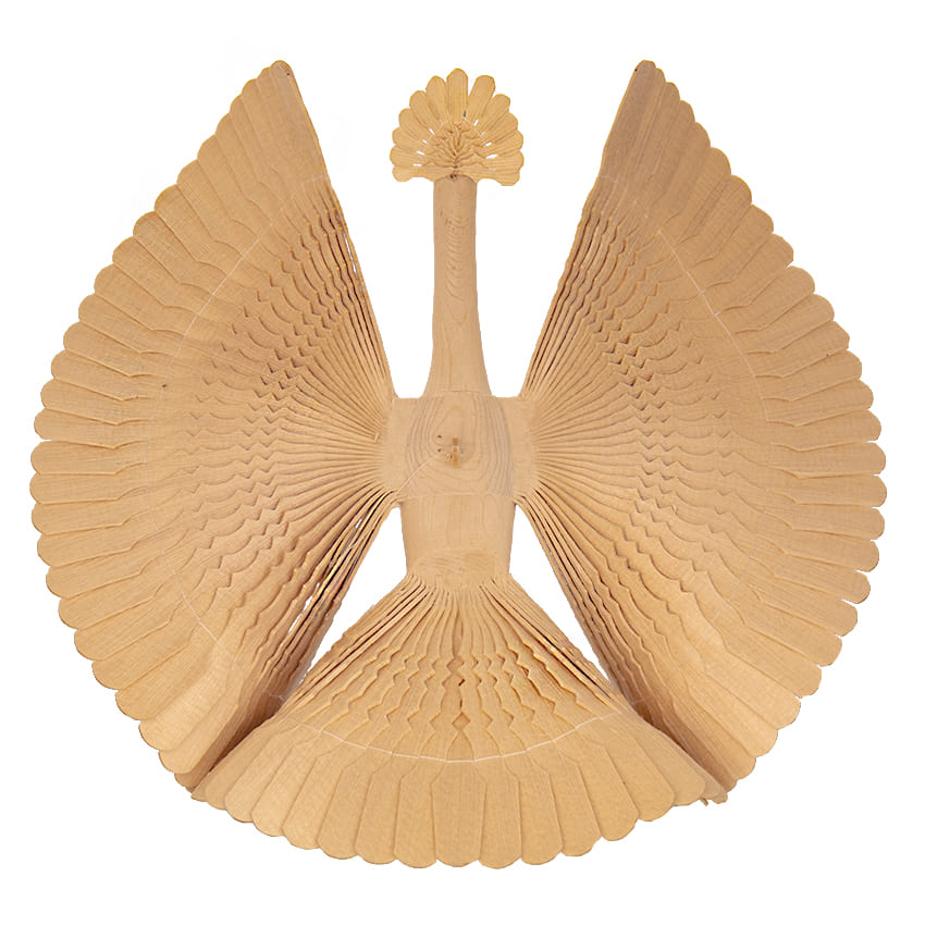 Фото - Птица счастья с хохолком из щепы ручная работа  25 х 25 см