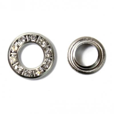 Фото - Люверсы 100 штук серебро со стразами