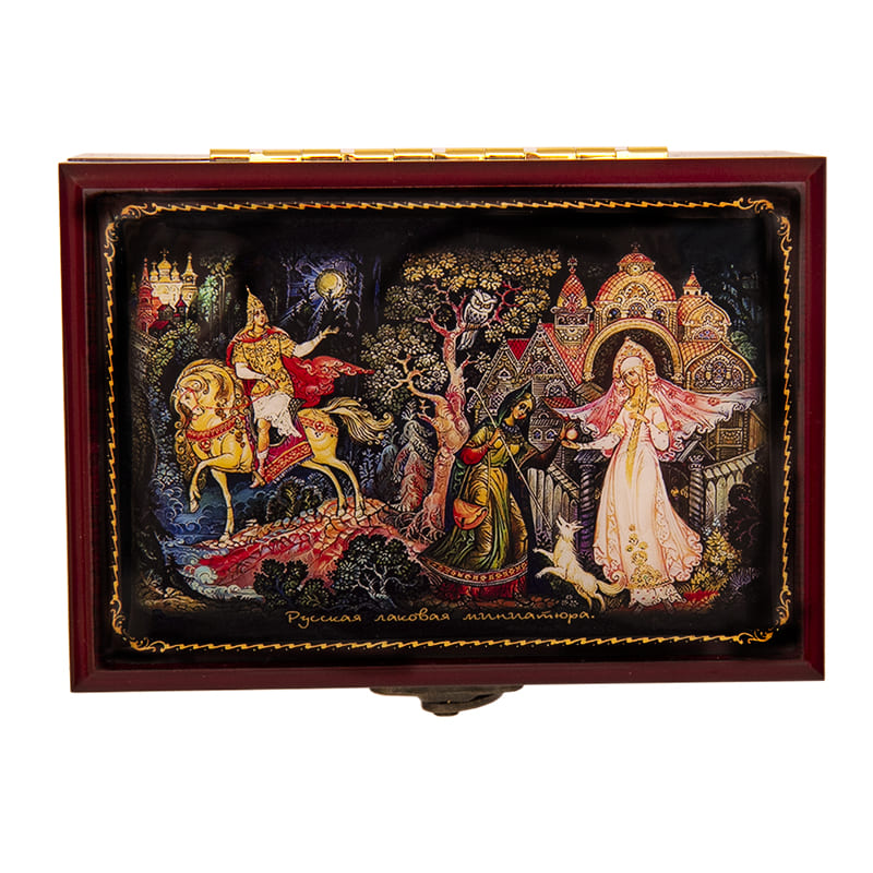 Фото - Деревянная шкатулка для украшений "Сказка о мертвой царевне" 13 х 9 см