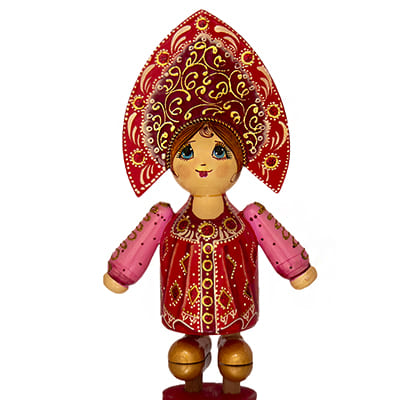 Деревянная расписная кукла