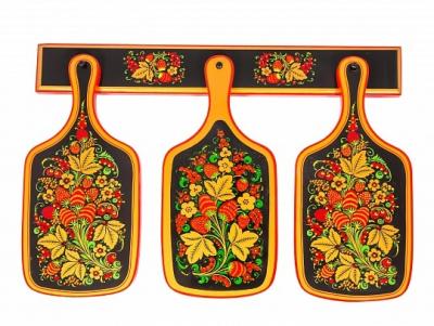 Фото - Набор фабричных досок на панно Хохлома 34 х 16 см Фото - Набор фабричных досок на панно Хохлома 34 х 16 см