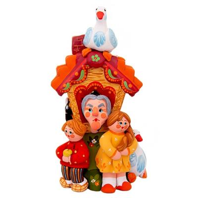 Фото - Сказочный теремок Баба Яга глиняная скульптура 20 см