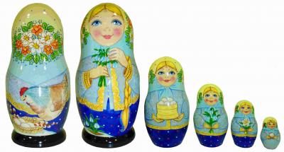 Фото - Матрешка подарочная Весна 5 мест 17 см