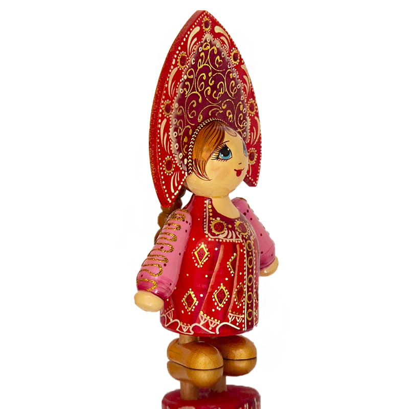 Фото - Деревянная расписная кукла в кокошнике Вероника 19 см