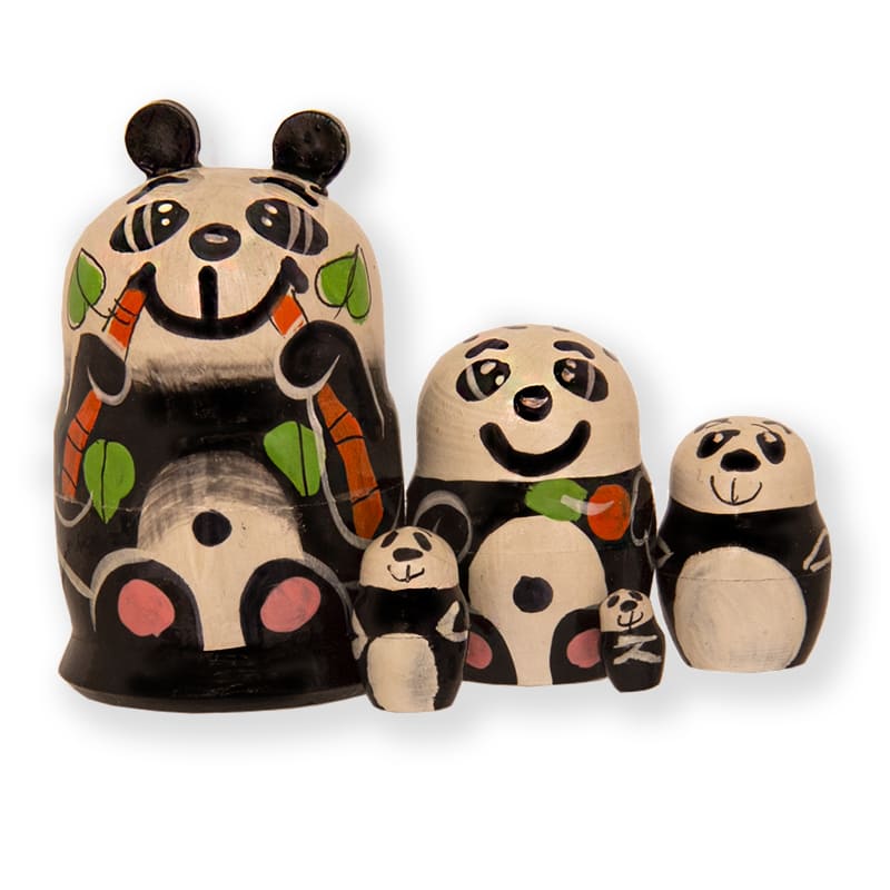 Фото - Маленькая матрешка авторская Панда 5 мест 6 см