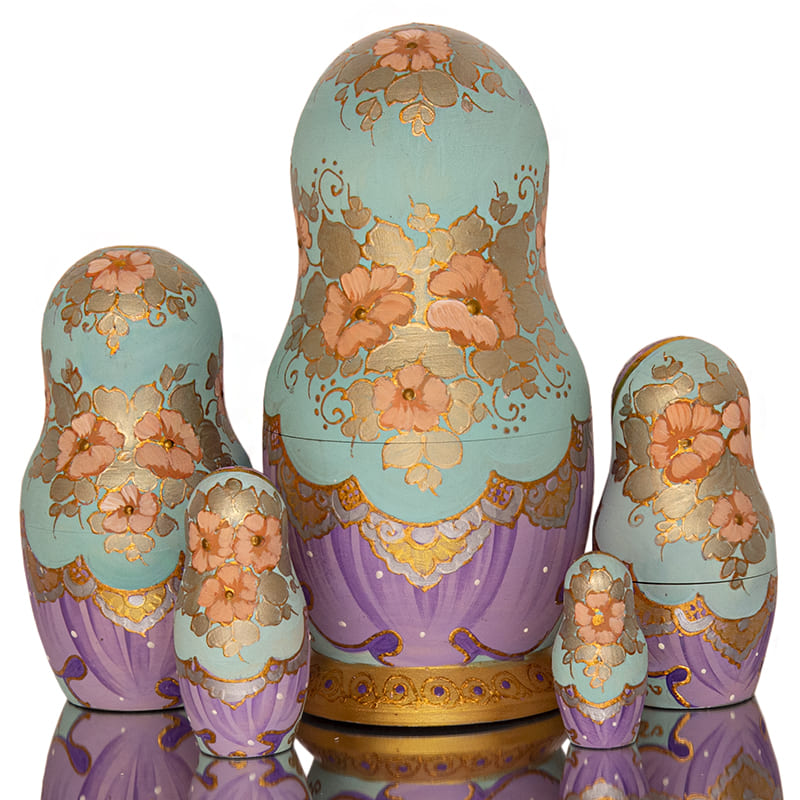 Фото - Матрешка деревянная авторская Весенние цветы 18 см