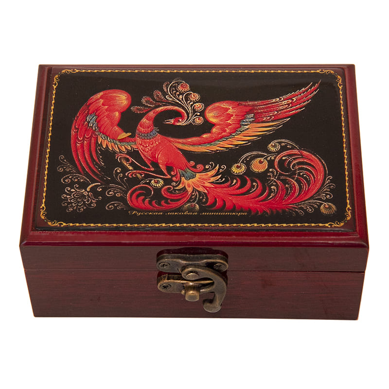 Фото - Шкатулка деревянная для украшений Волшебная Жар-птица 12 х 8 см