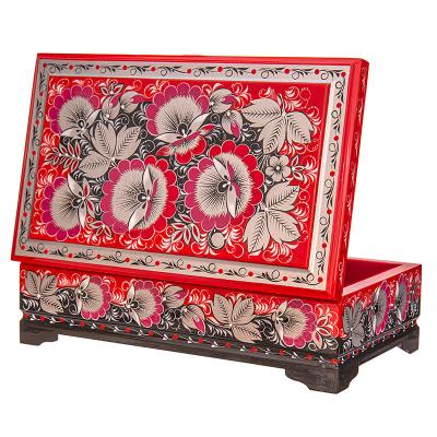 Фото - Хохломская деревянная шкатулка "Осенний сад" 23 х 14 см