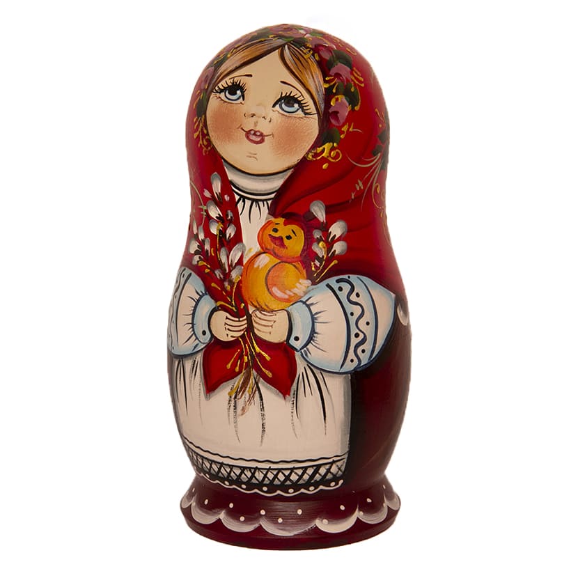 Фото - Матрешка авторская деревянная Пасхальная 5 мест 18 см