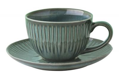 Чайная пара из фарфора Gallery зеленая 250 мл