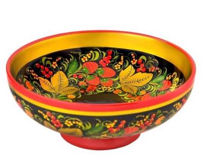 Фото - Салатник фабричный с хохломской росписью 8 х 20 см