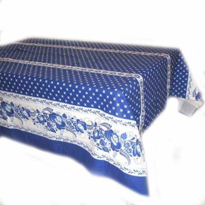 Фото - Скатерть синяя хлопок 100% Гжель 1,4 х 1,8 м