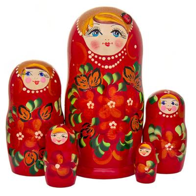 Фото - Матрешка с узором Ромашка 17 см 5-кукольная