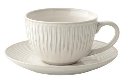Чайная пара фарфоровая Gallery белая 250 мл