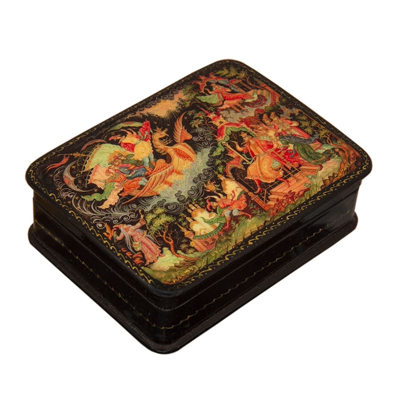 Фото - Шкатулка лаковая миниатюра "Русские сказки" 11 х 7,5 см