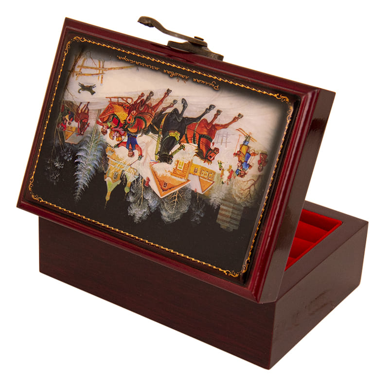 Фото - Деревянная шкатулка Зимние гулянья 12 х 8 см